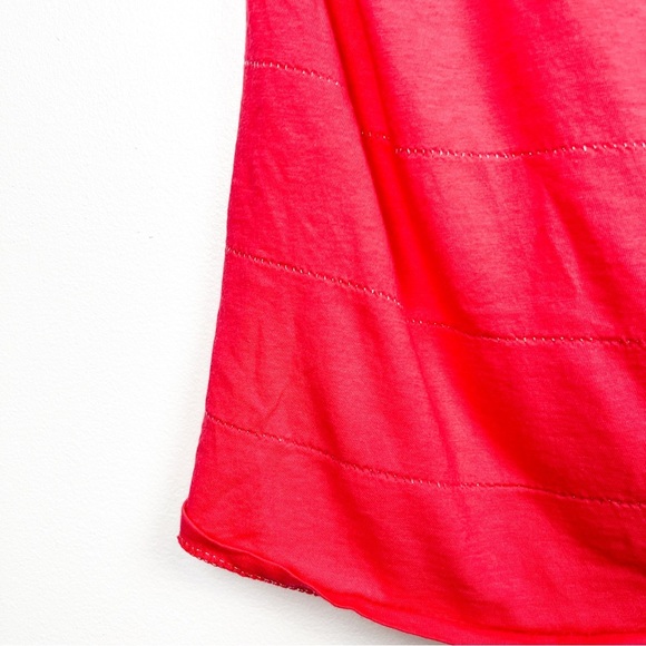 Armani Exchange Hot Pink Short Sleeve Tee with Silver Threaded Stripes - Picture 6 of 8